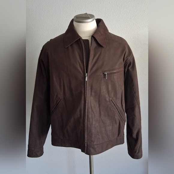 Towne Other - Men's Towne By London Fog Stylish Brown Leather Jacket